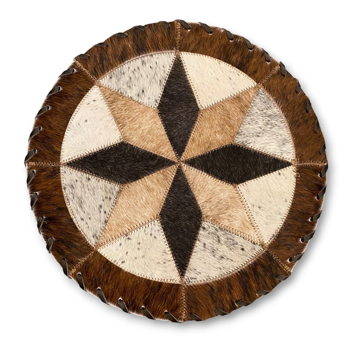 Cowhide 12" Placemats - 8 Point Star