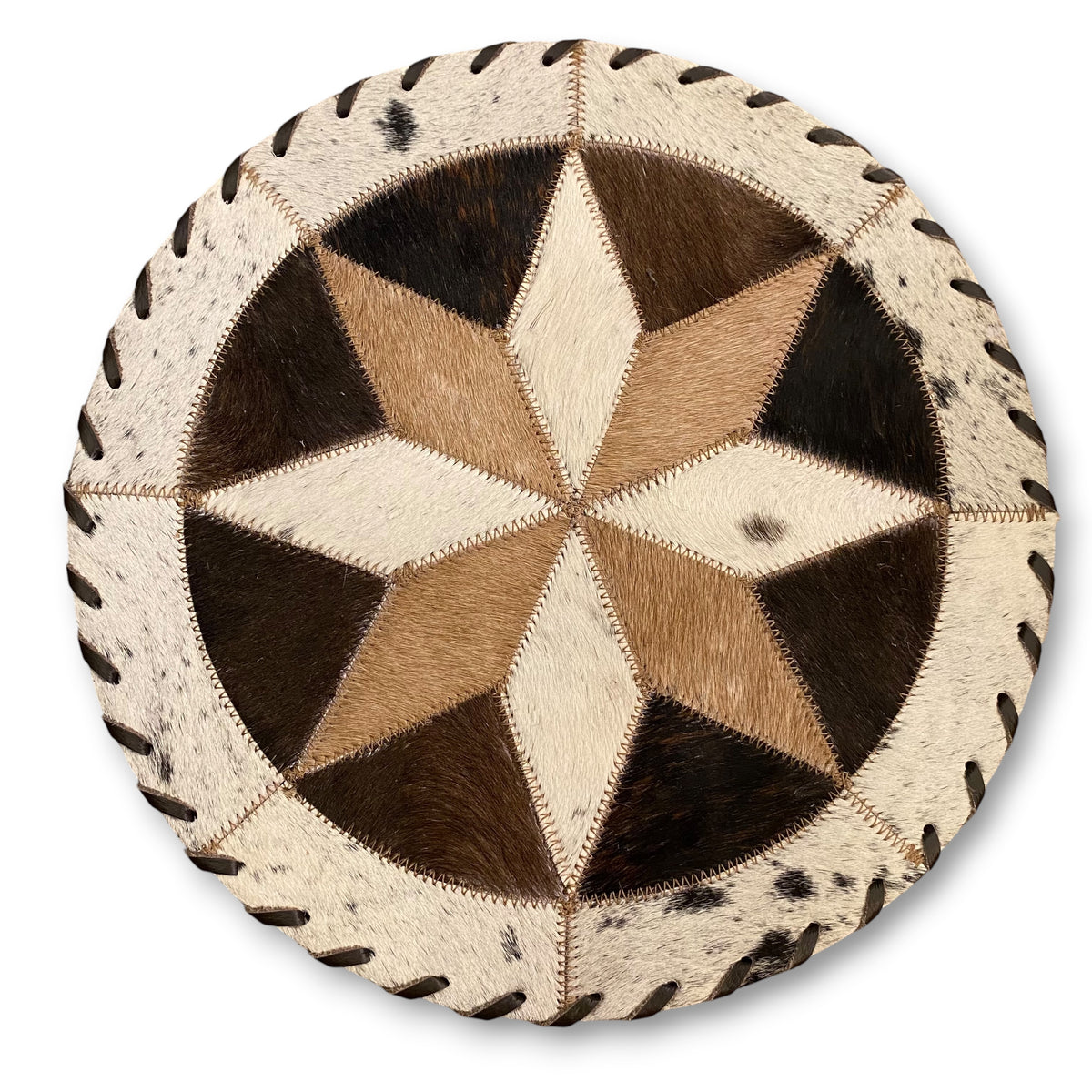 Cowhide 12" Placemats - 8 Point Star