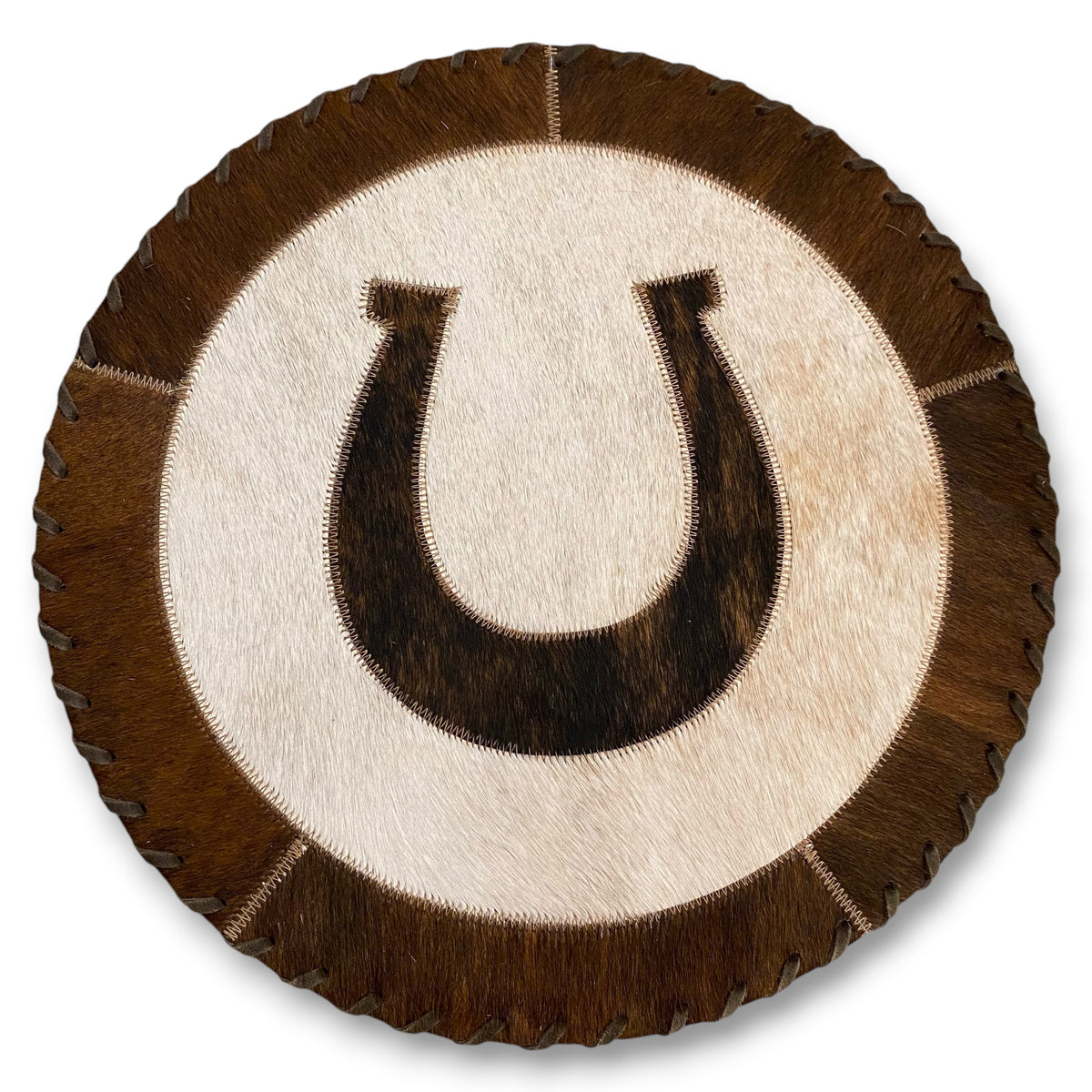 Cowhide 16" Placemats - Horseshoe