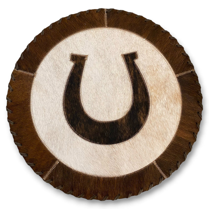 Cowhide 16" Placemats - Horseshoe