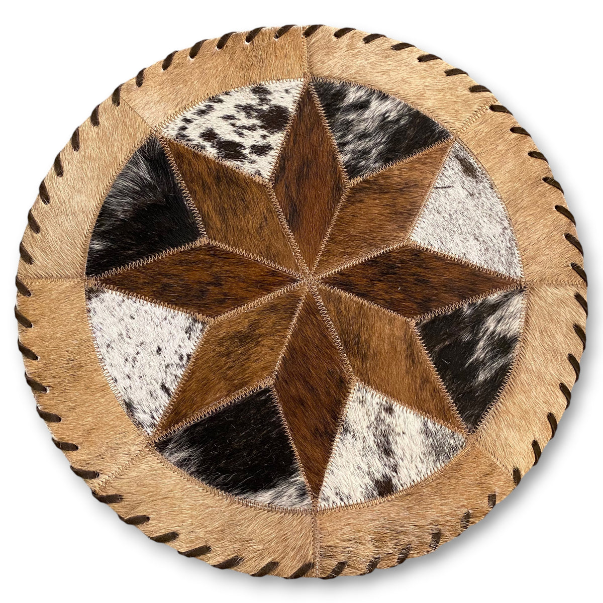 Cowhide 16" Placemats - 8 Point Star