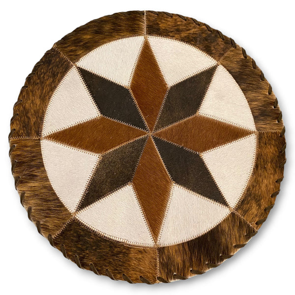 Cowhide 16" Placemats - 8 Point Star