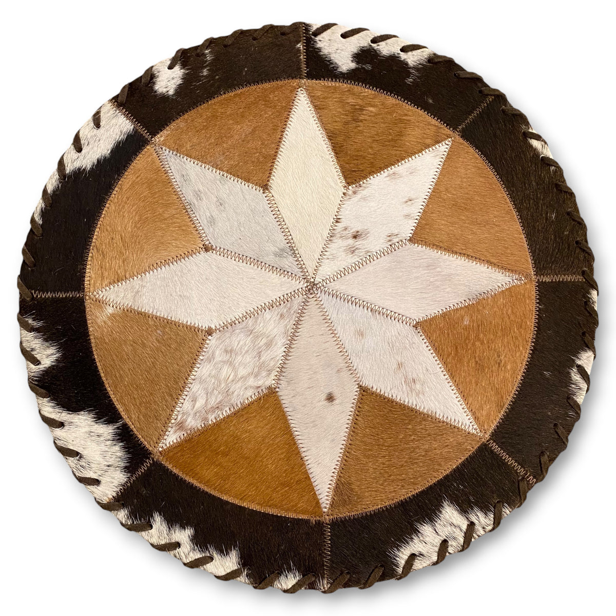 Cowhide 16" Placemats - 8 Point Star