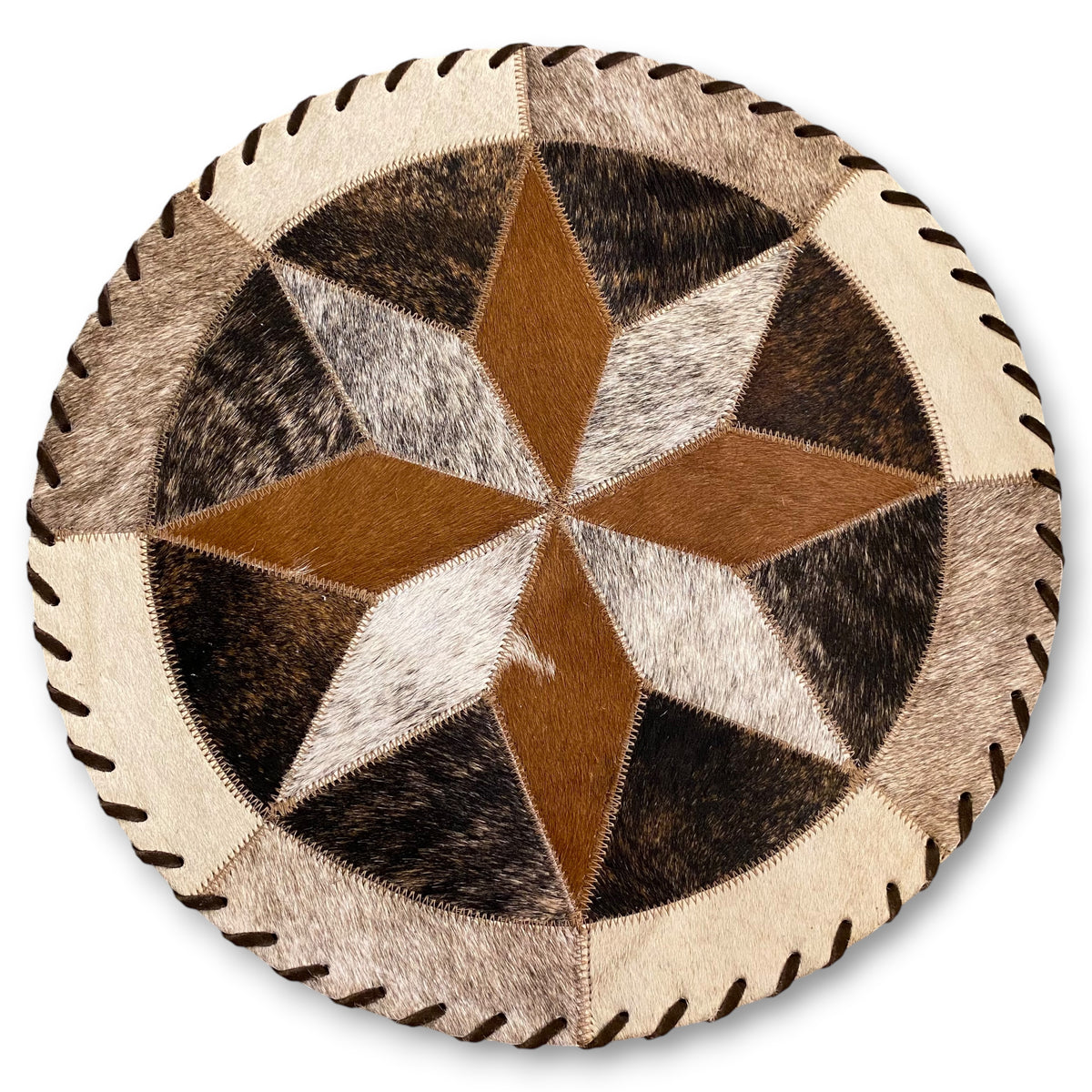 Cowhide 16" Placemats - 8 Point Star