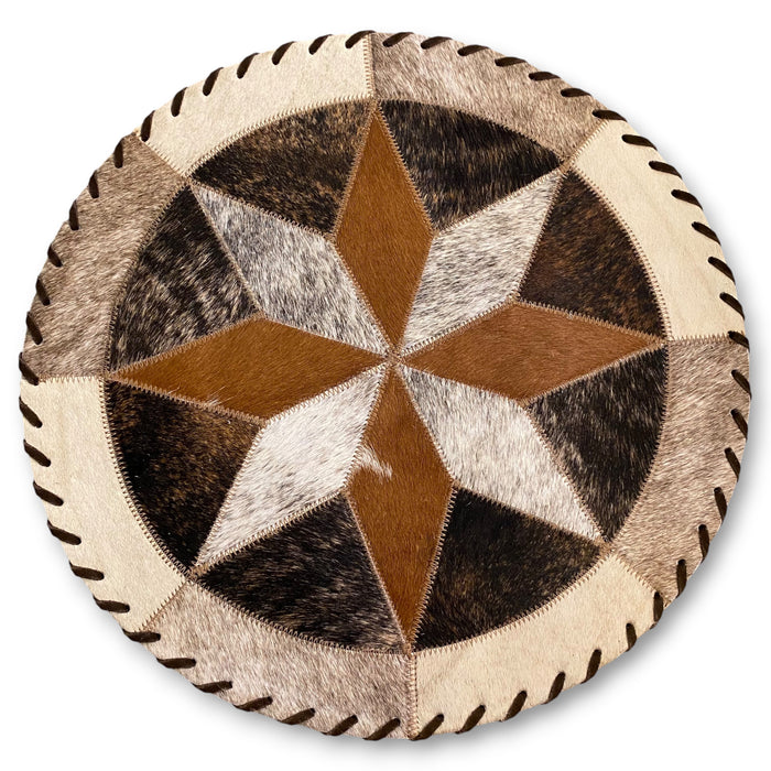 Cowhide 16" Placemats - 8 Point Star