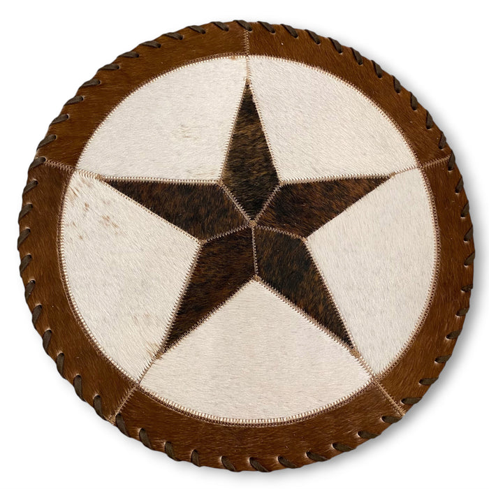 Cowhide 16" Placemats- 5 Point Star