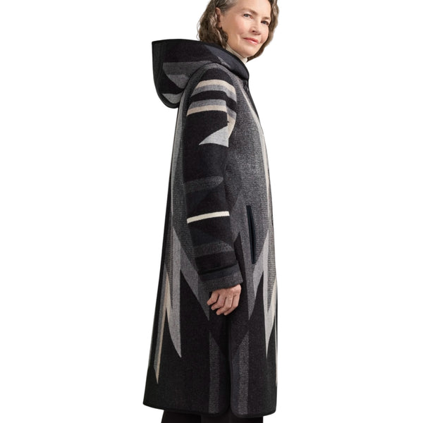 Pendleton Hooded Jacquard Coat Black