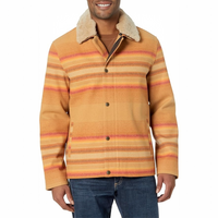 Men’s Pendleton Silverton Wool Coat Ralston Stripe Tan