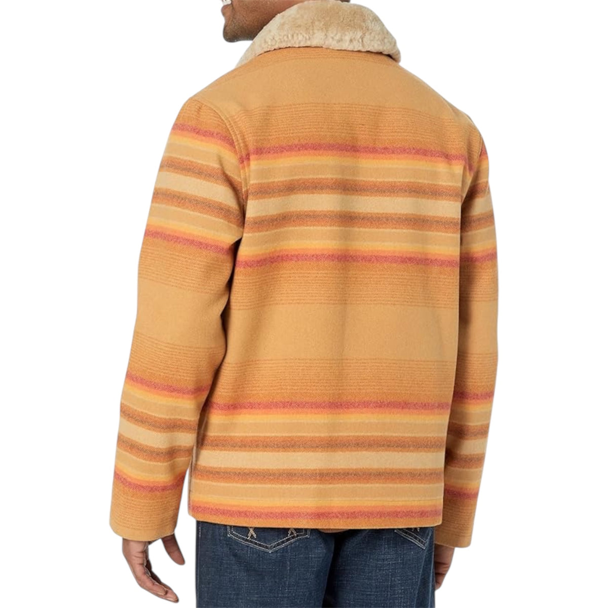 Men’s Pendleton Silverton Wool Coat Ralston Stripe Tan