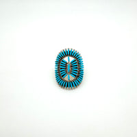 Needlepoint Turquoise and Sterling Silver Ring