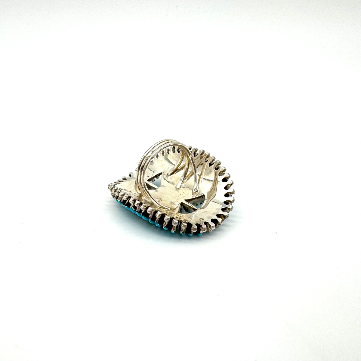 Needlepoint Turquoise and Sterling Silver Ring