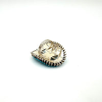 Needlepoint Turquoise and Sterling Silver Ring