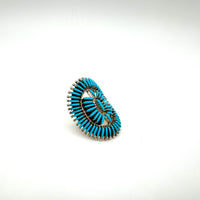 Needlepoint Turquoise and Sterling Silver Ring