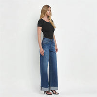 Kris Brilliance Super High Rise Cuffed Baggy Wide Leg Jeans