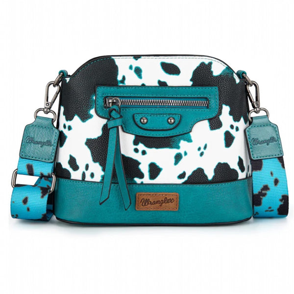 Wrangler Zippered Cow Print Crossbody Bag