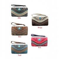 Concho Inlay Zip Wallet