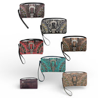 Tri-Fold Buckle Stud Wallet