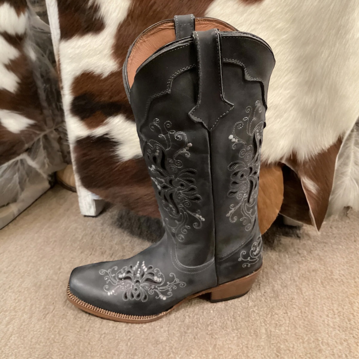 Tanner Mark Medina Women’s Grey with Black Shimmer Butterfly Inlay