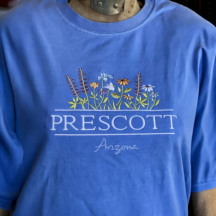 Embroidered Lilac Flower T-Shirt