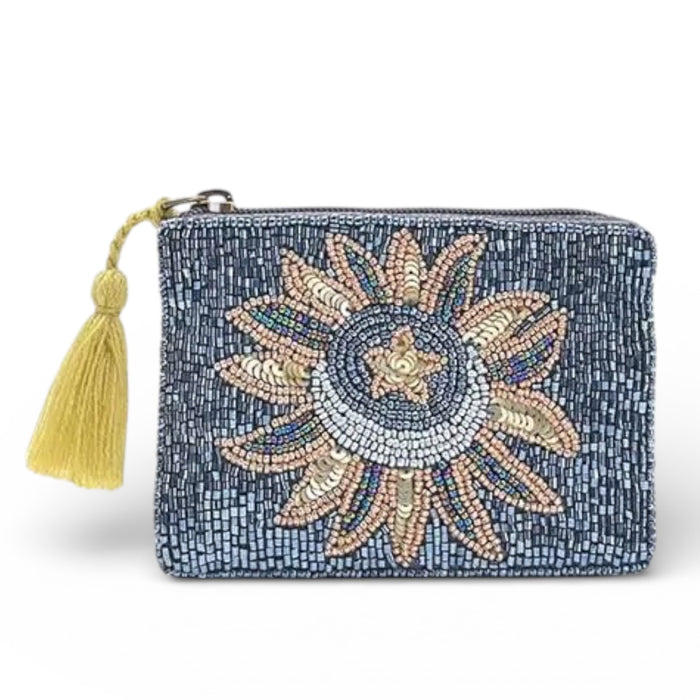 Celestial Embellishded Mini Pouch - Star Flower