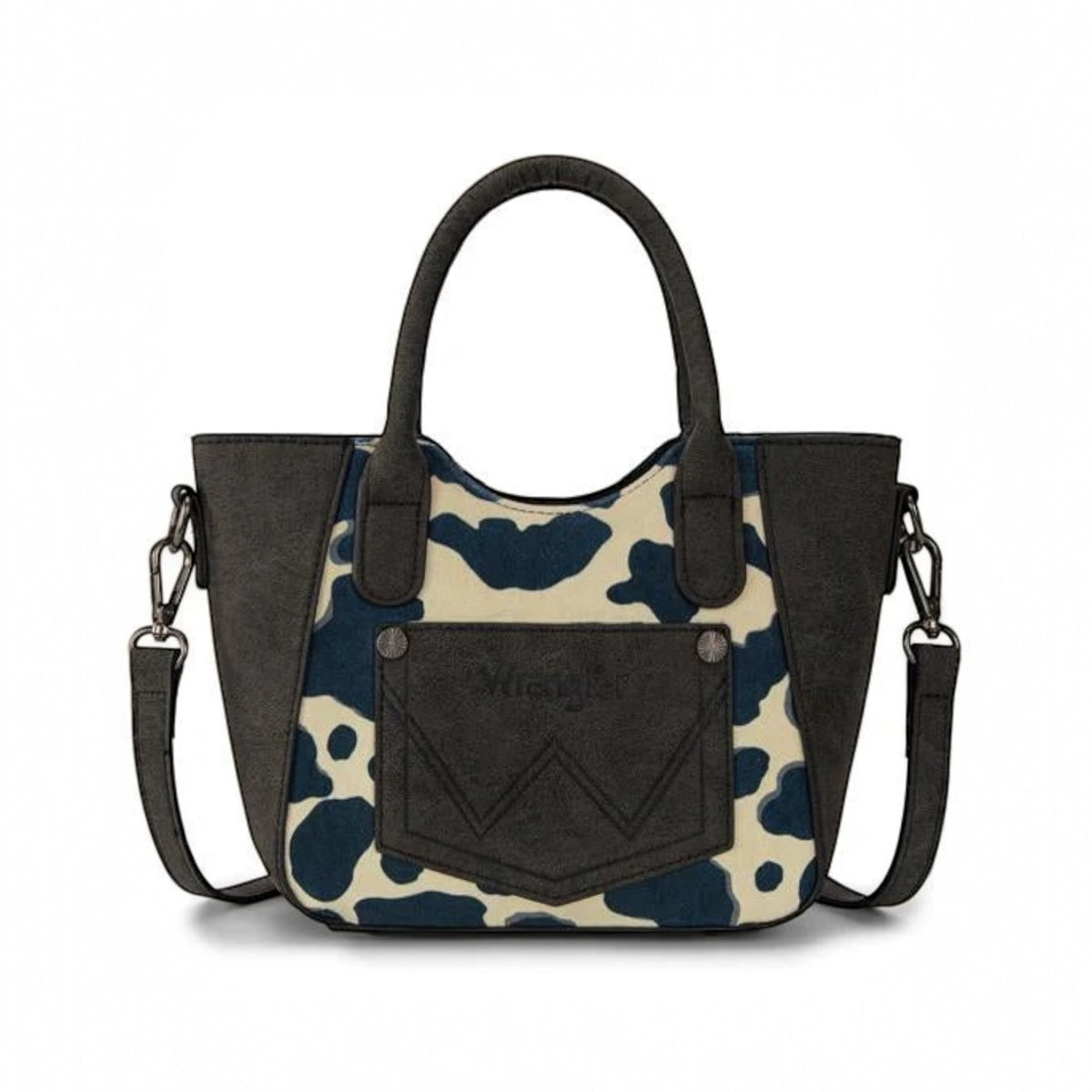Wrangler Cow Print Mini Tote Crossbody - Blue/Black