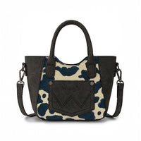 Wrangler Cow Print Mini Tote Crossbody - Blue/Black