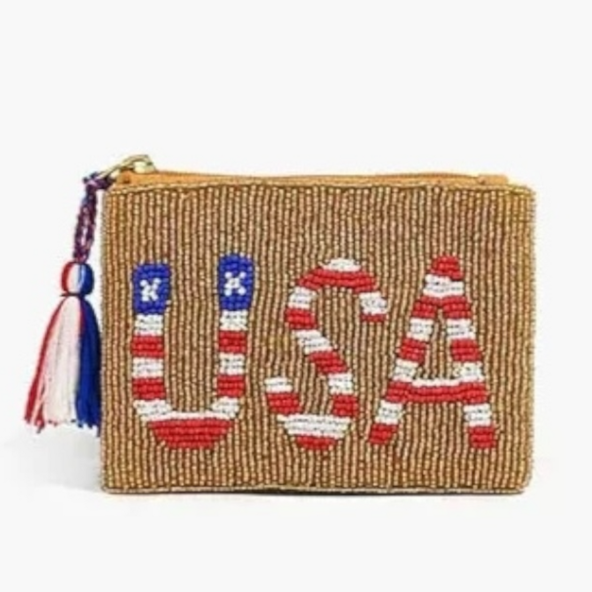 Beaded Mini USA Coin Purse