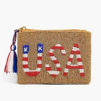 Beaded Mini USA Coin Purse