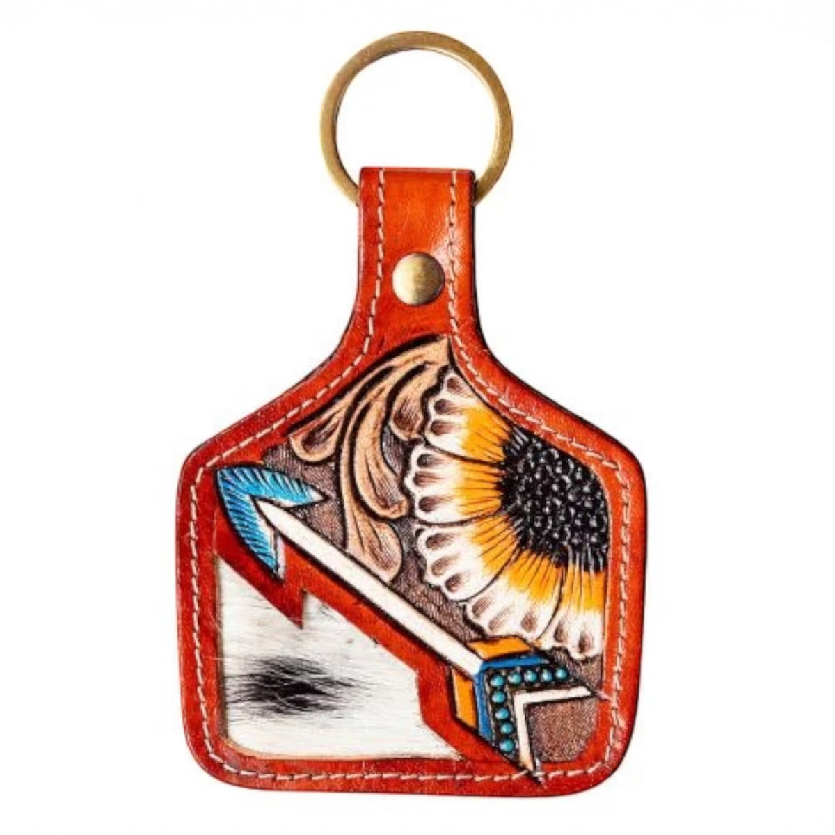 Arrow Shot Hand-tooled Key Fob
