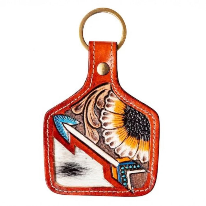 Arrow Shot Hand-tooled Key Fob