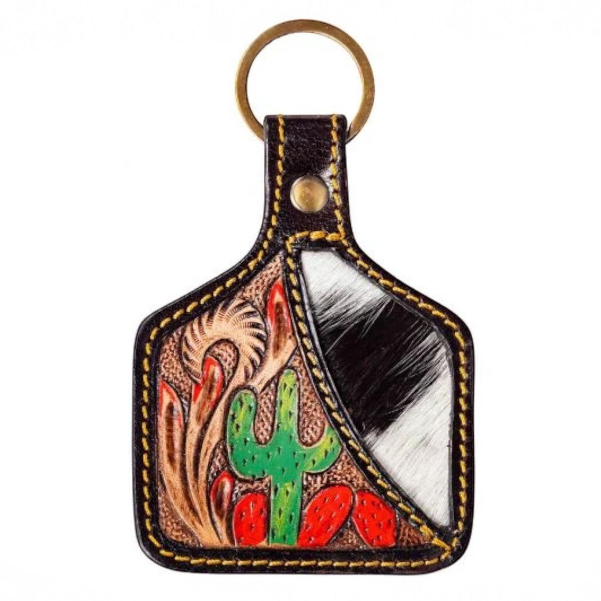 Wild Prairie Hand-tooled Key Fob