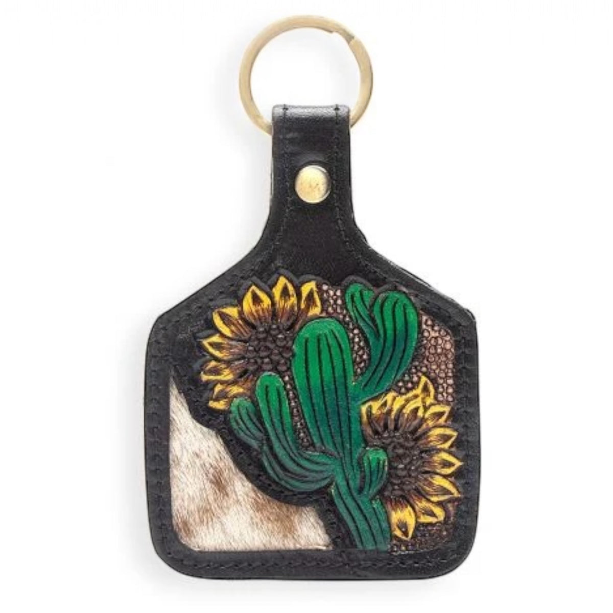 Desert O' Mine Hand-tooled Leather Key Fob