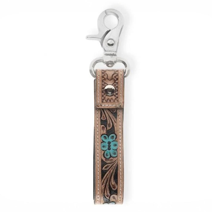 Oregon Way Hand-tooled Leather Key Fob