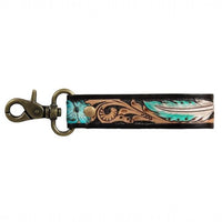 Canyon Feather Hand-Tooled Key Fob