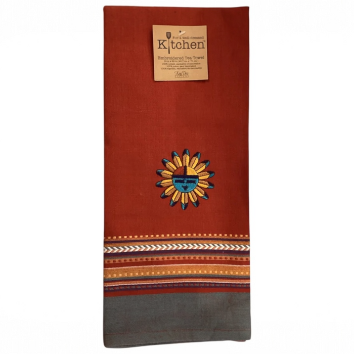Sun Embroidered Tea Towel