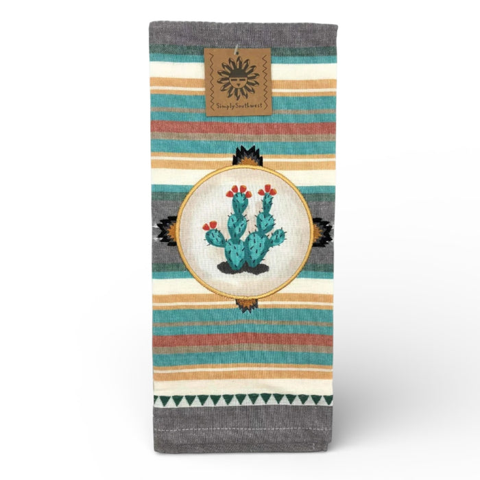 Simply Southwest Southwest Craze Aplq. Tea Towel