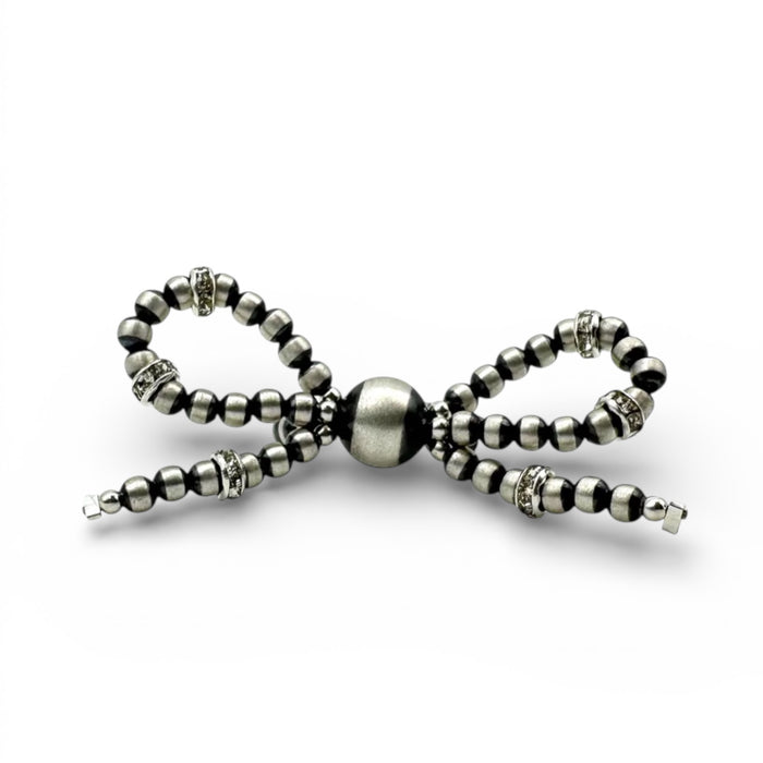 Navajo Pearl Sterling Silver Bow Ring - Sparkle