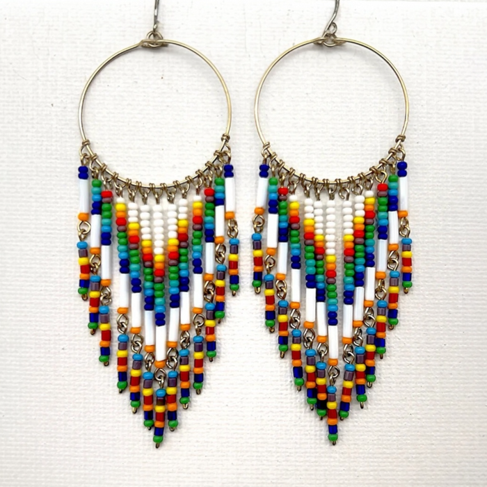 Multi Colored Beaded Earrings