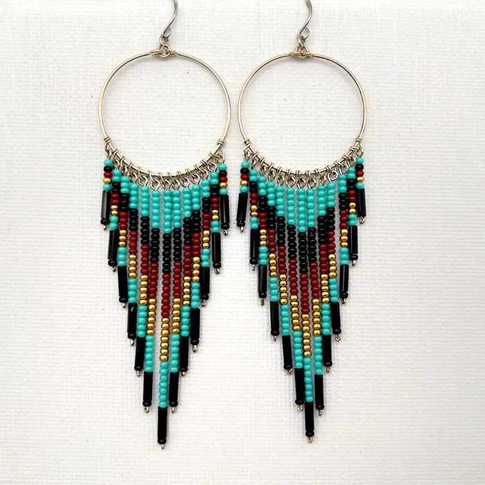 Teal Beaded Earrings