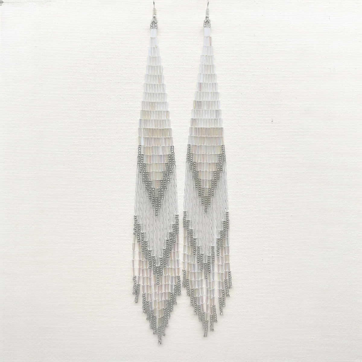Metalic And Translucent Beaded Shoulder Sweepers