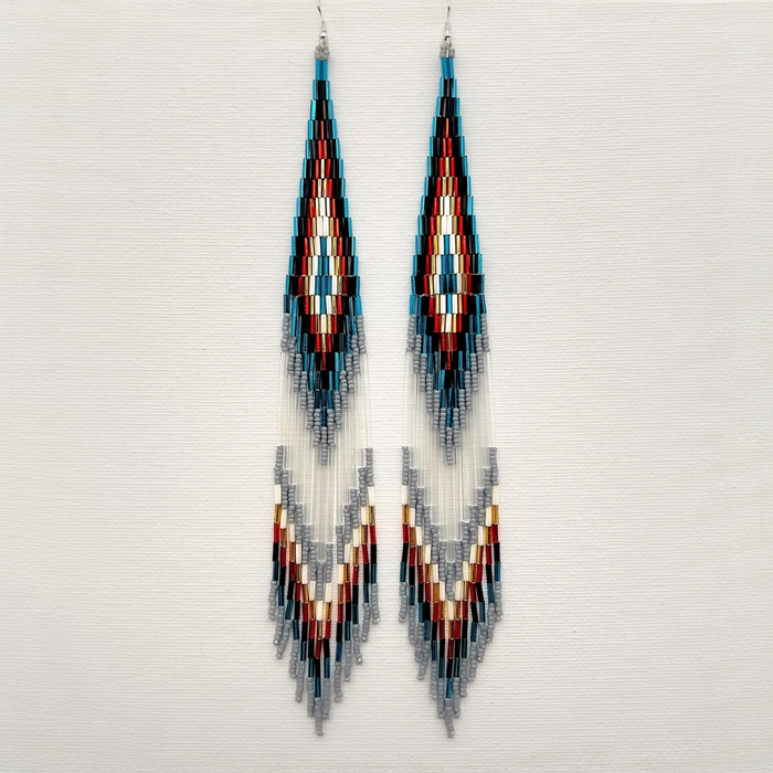 Teal And Translucent Beaded Shoulder Sweepers