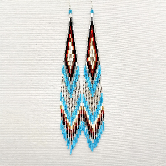 Light Blue And Metalic Beaded Shoulder Sweepers