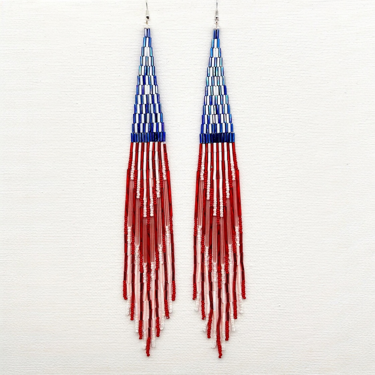 Red White And Blue Beaded Shoulder Sweepers
