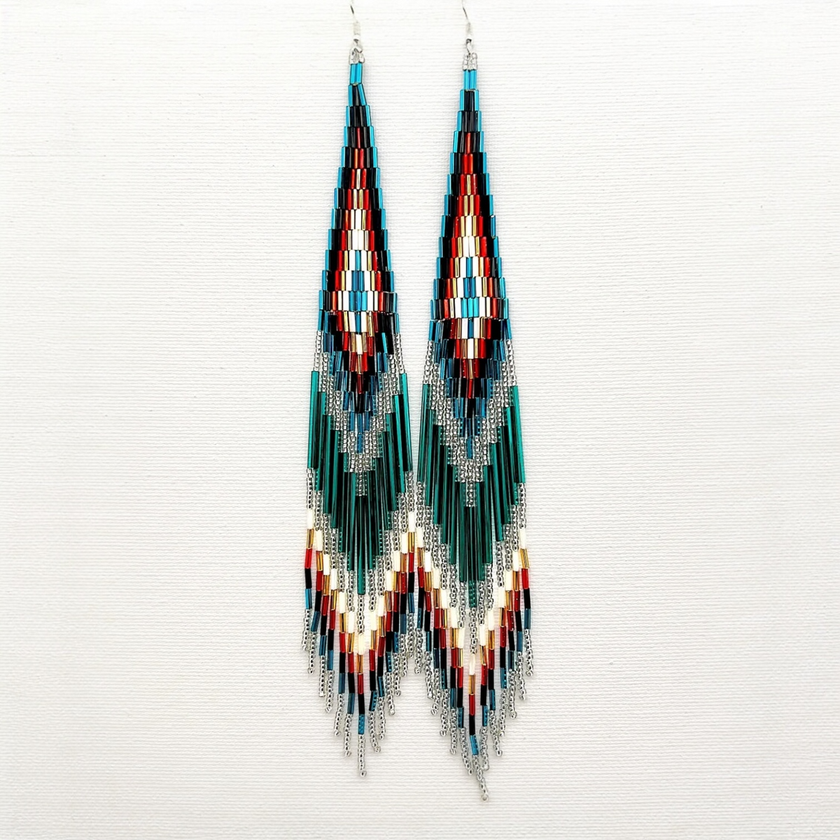 Teal Beaded Shoulder Sweepers
