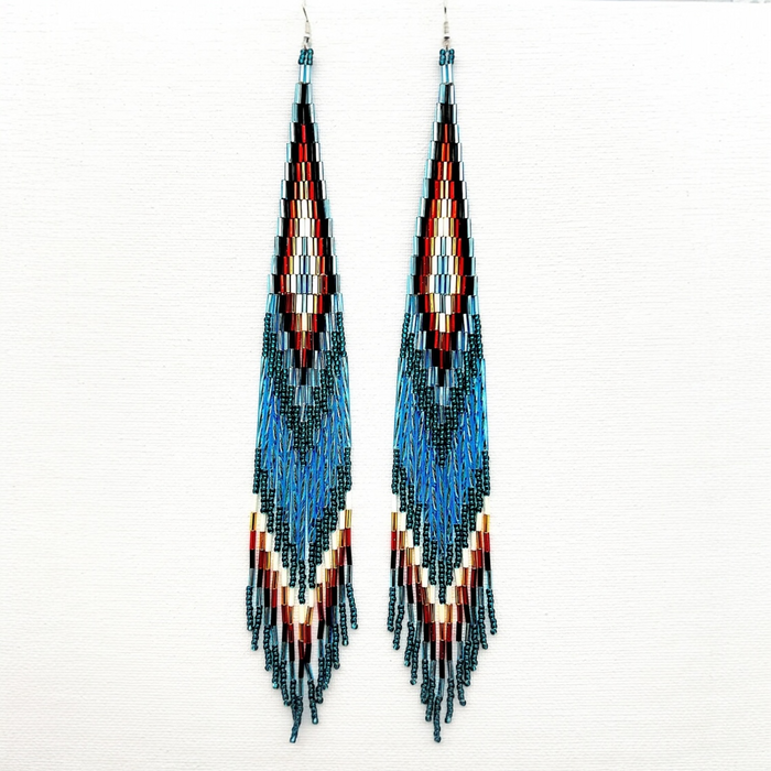 Blue Beaded Shoulder Sweepers