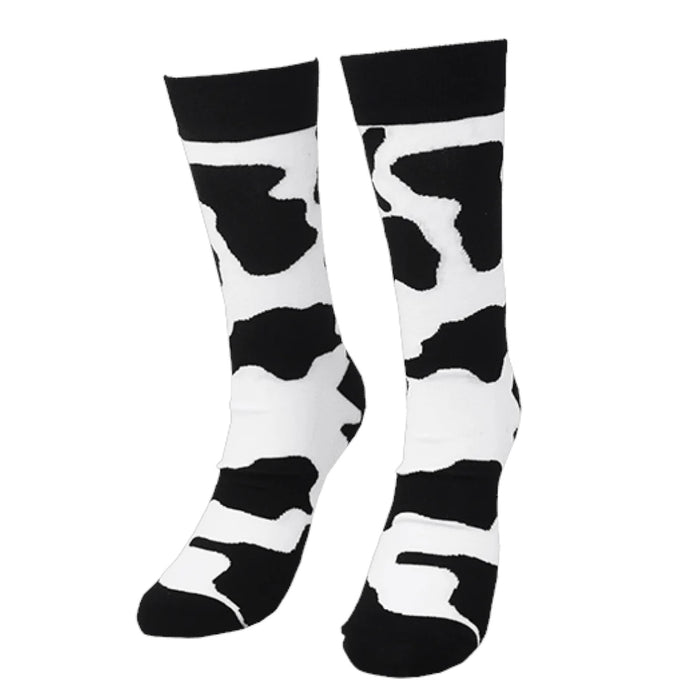 Cow Pattern Lone Rock Knit Socks