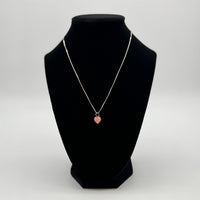 Tiny Pink Conch Heart Necklace
