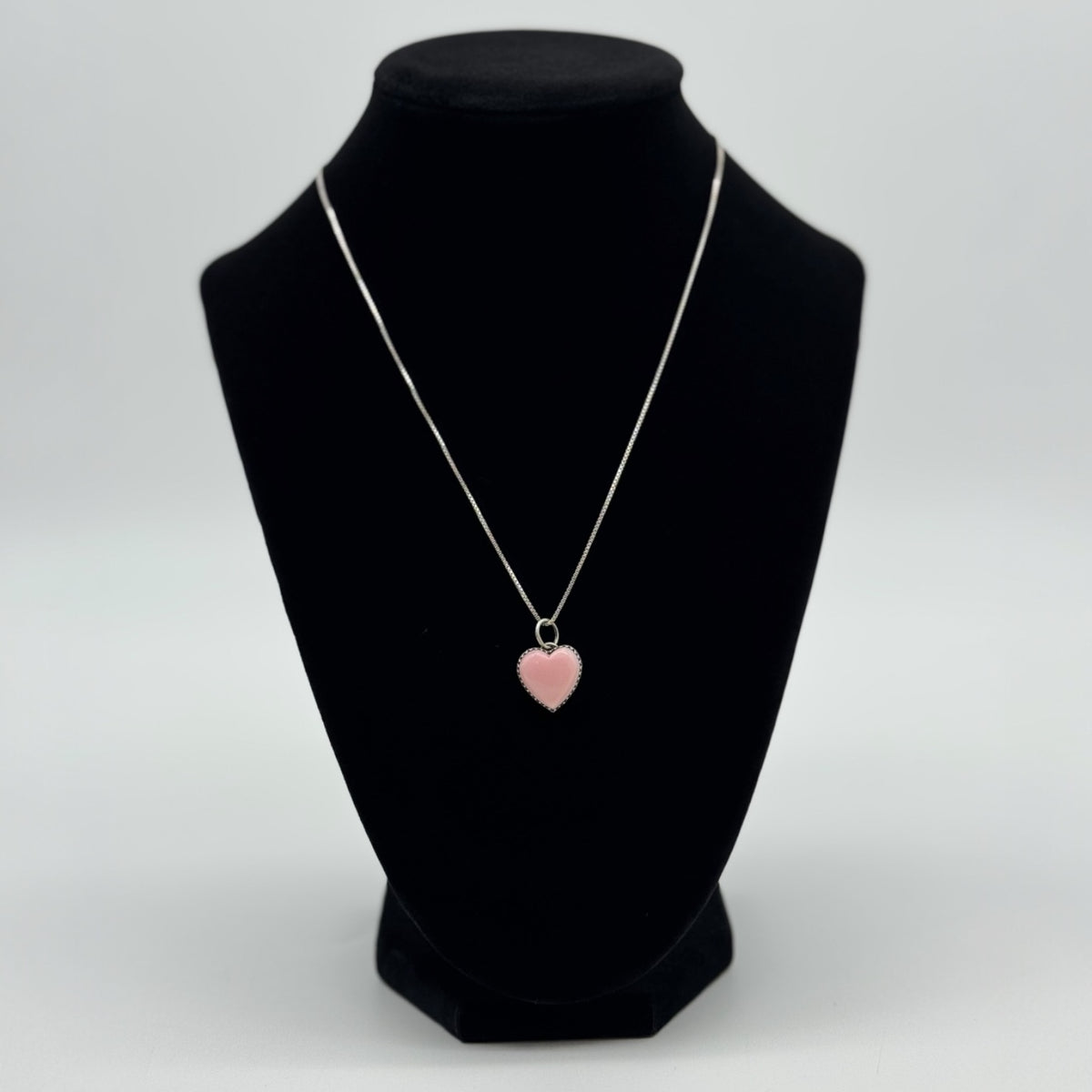 Small Pink Conch Heart Necklace