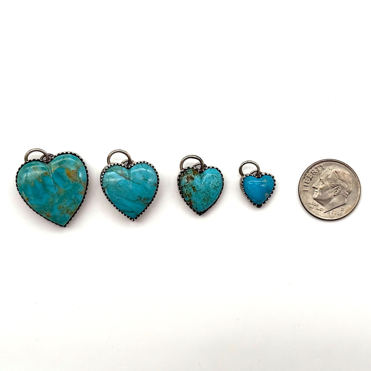 Large Sterling Silver Turquoise Heart Necklace