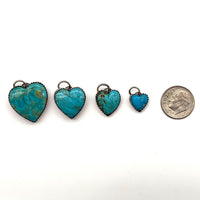 Large Sterling Silver Turquoise Heart Necklace